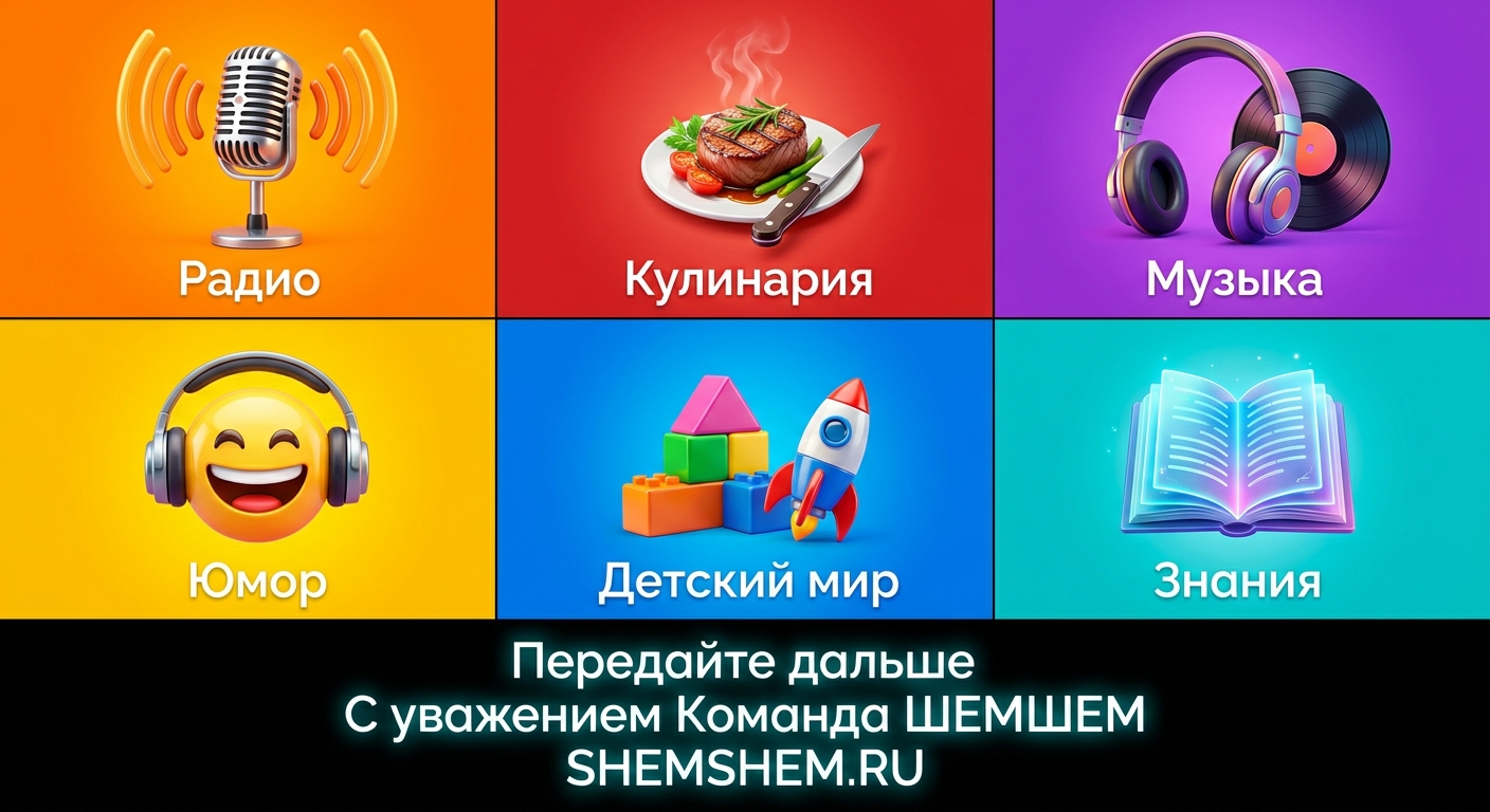 Разнообразный контент медиатеки: музыка, ТВ, кулинария, знания и детский досуг