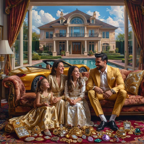 Богатая радостная семья