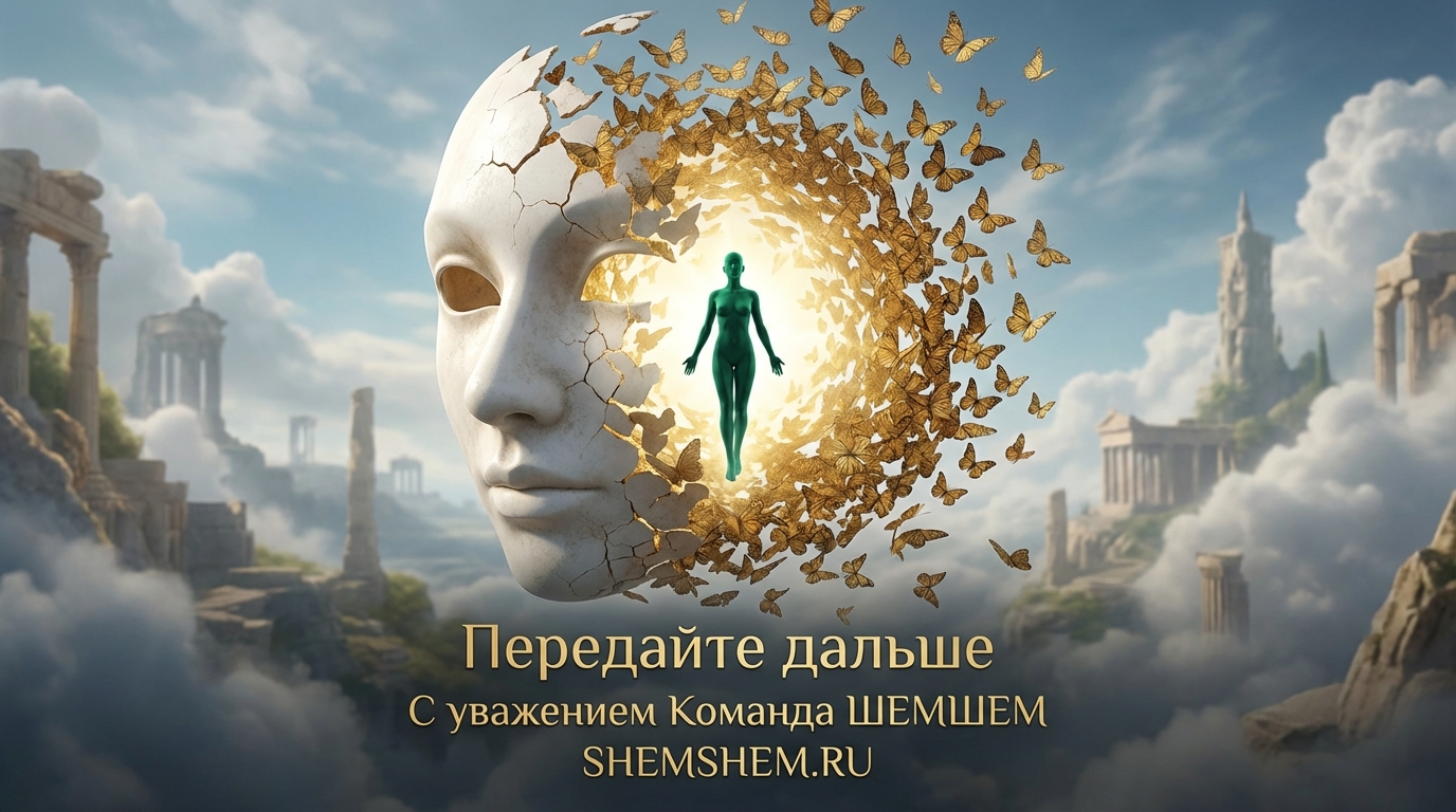 Парящая в воздухе белая античная маска