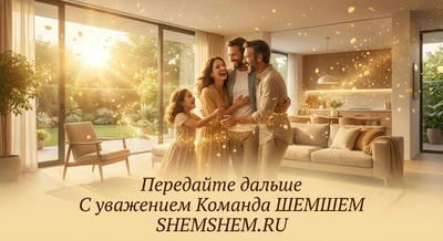 Счастливая семья в залитом солнцем доме