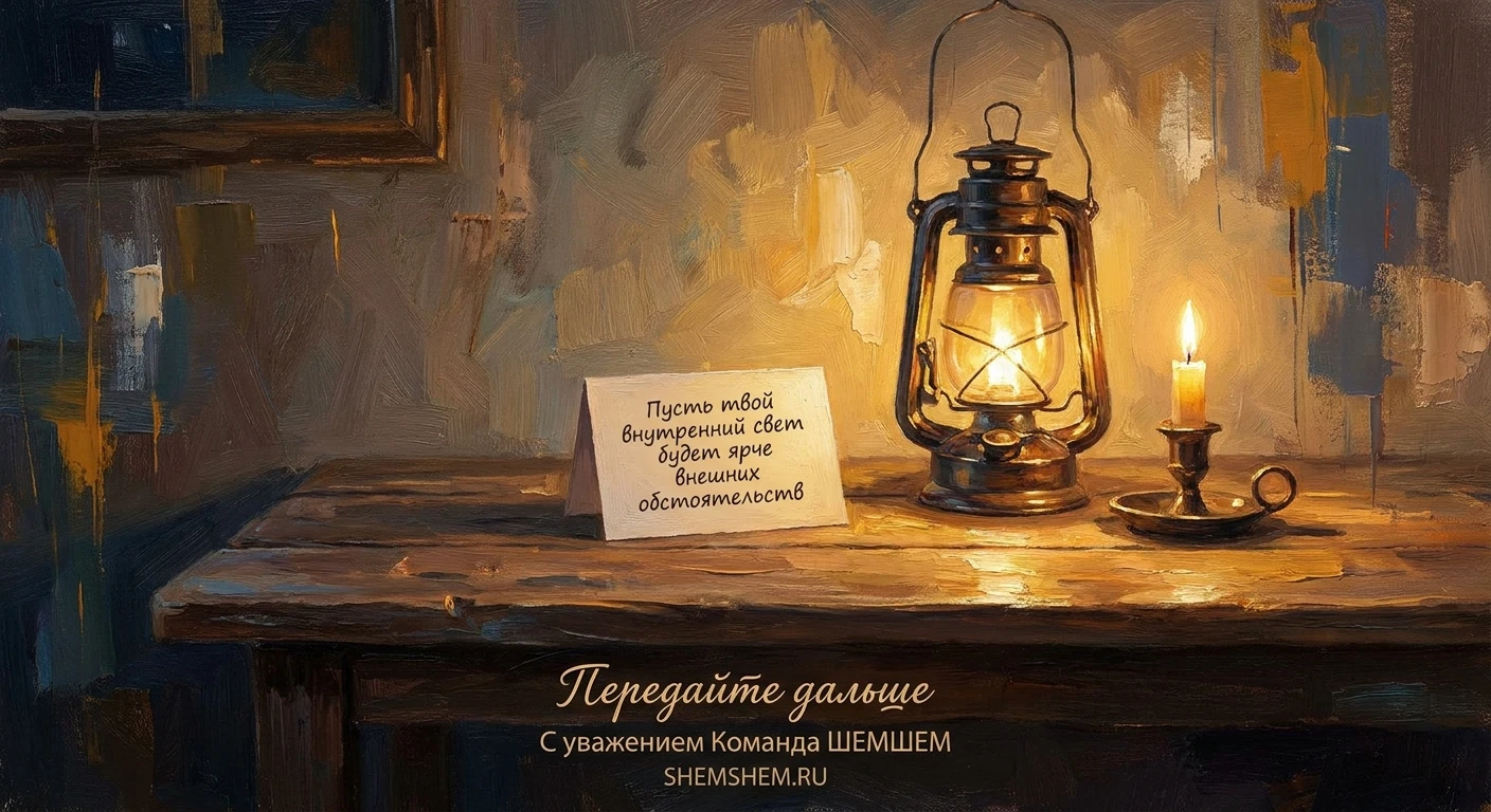 Светящийся фонарь на столе в уютной комнате