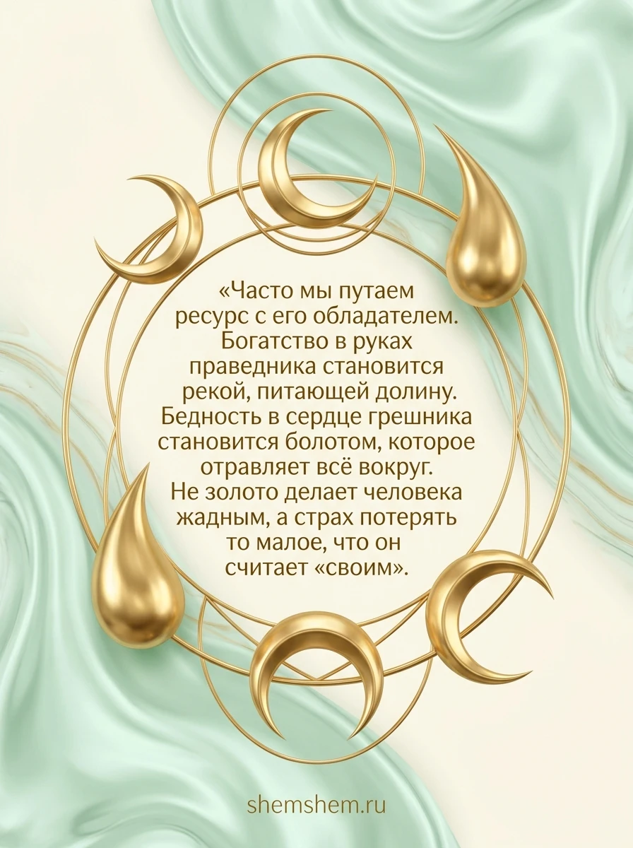 Светлая мятно-золотая открытка в стиле арт-деко с мудрой цитатой