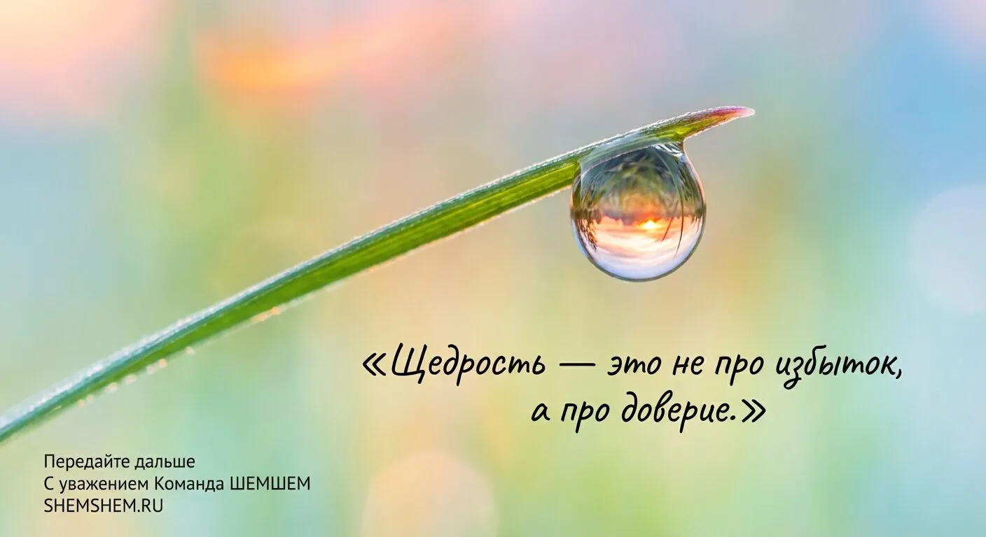 Открытка о секрете щедрых людей