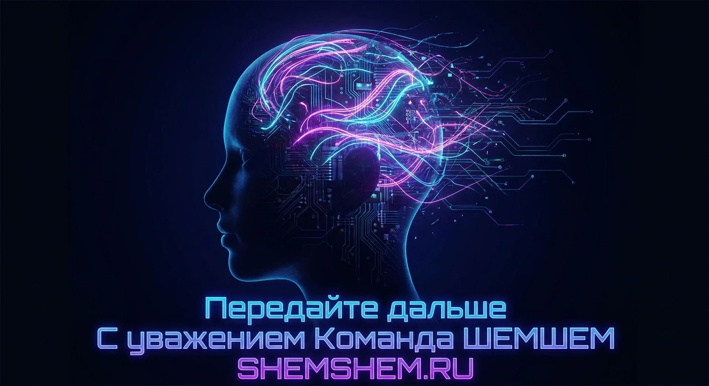 Силуэт человека со светящимися нейронными сетями внутри головы на темном фоне