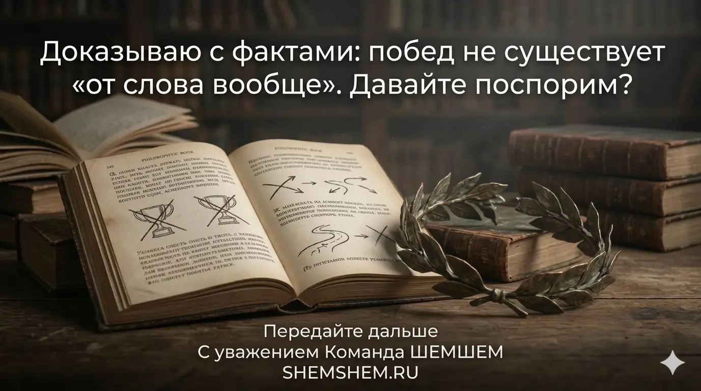 Открытая старинная книга со схемами и лавровый венок на деревянном столе в библиотеке