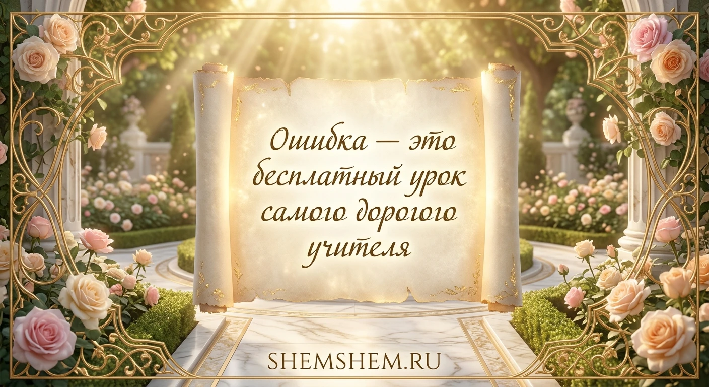 Светлая открытка с золотым свитком, цветами и дворцом