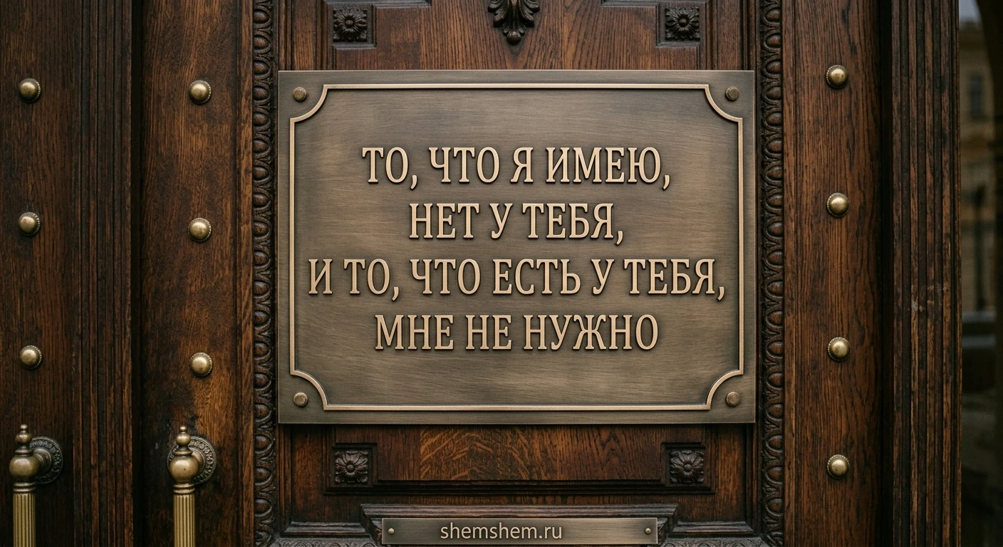 Открытка табличка на двери с мудрой цитатой
