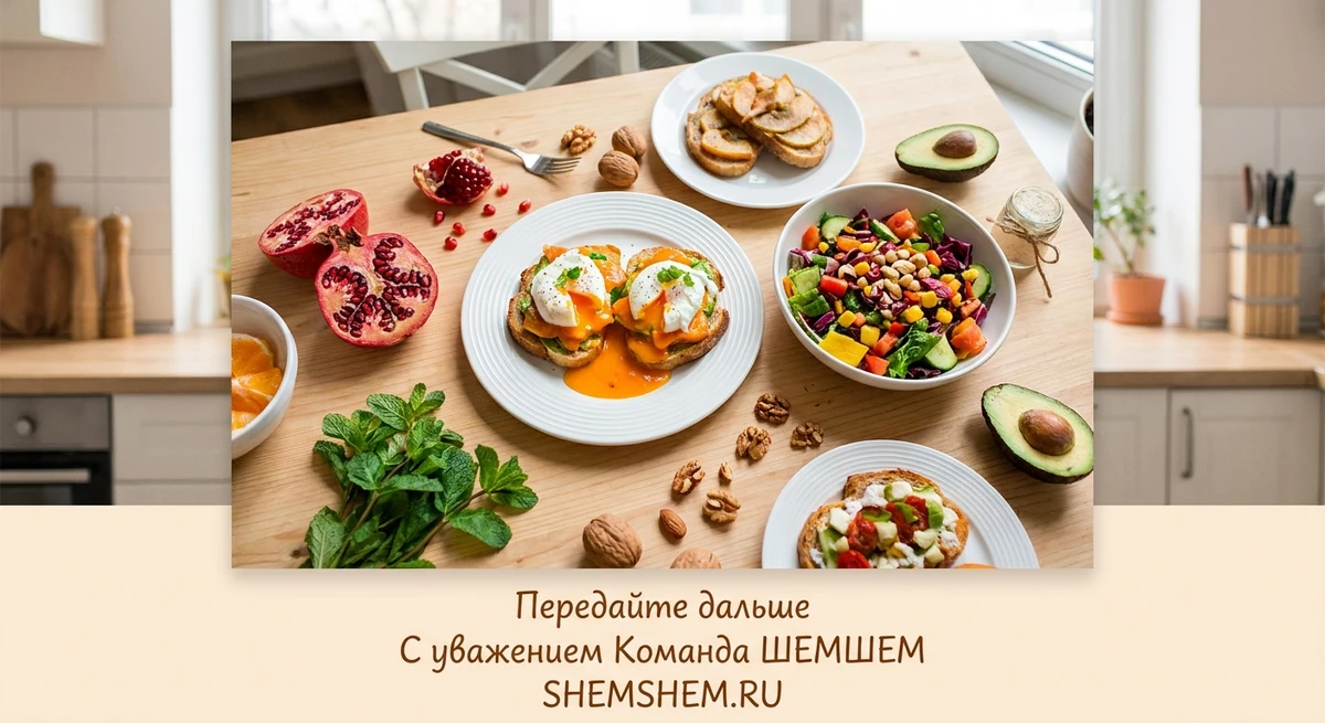 Разнообразные блюда и свежие ингредиенты на кухонном столе