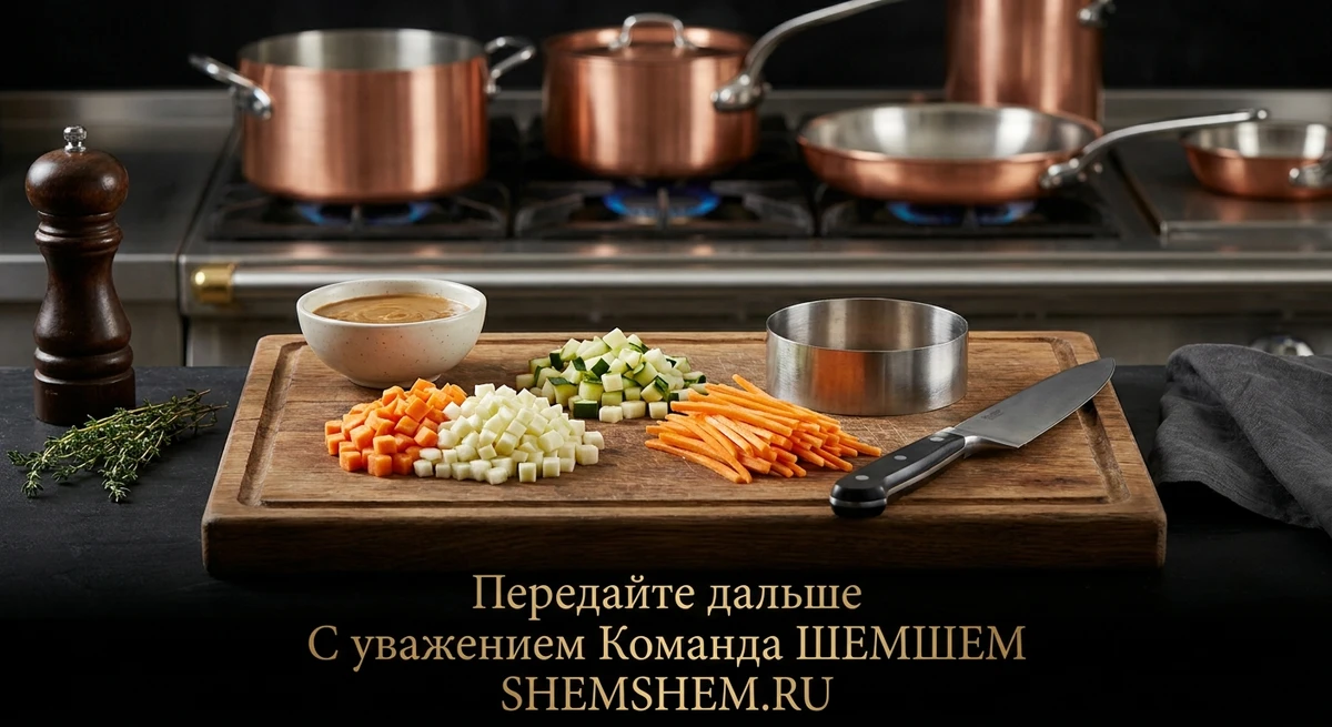 Рабочее место шеф-повара с профессиональным ножом и ингредиентами для мастер-класса