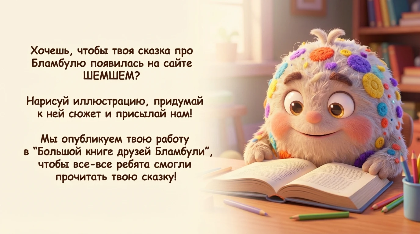Нарисуй Бламбулю и попади в Большую книгу друзей на сайте ШЕМШЕМ