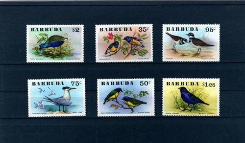 Серия почтовых марок Барбуды с изображением птиц