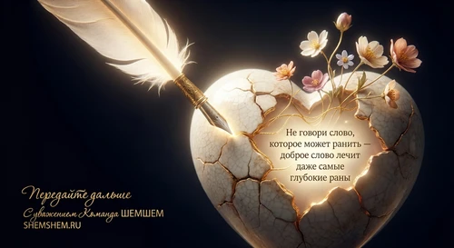Светящееся перо исцеляет треснувшее сердце цветами