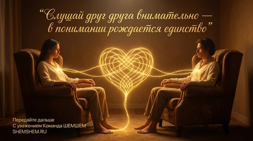 Светящаяся золотая нить соединяет двух собеседников в тишине