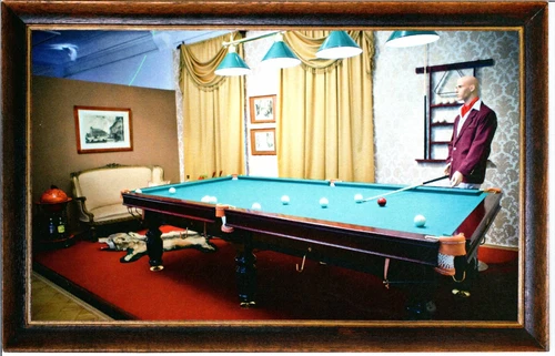 Открытка: Интерьер - "Бильярдная в загородном доме "нового р
