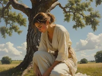 Тень воспоминаний: девушка под деревом