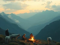 Горный вечер: уют у костра