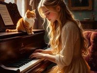 Солнечный день с музыкой и котом