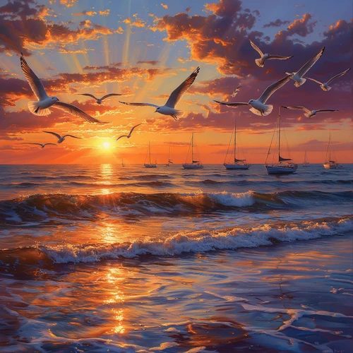 Океан встречает солнце