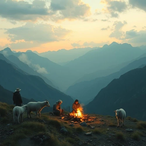 Горный вечер: уют у костра