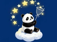 Панда ловит звезды сачком
