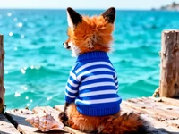 Лисёнок в тельняшке у моря