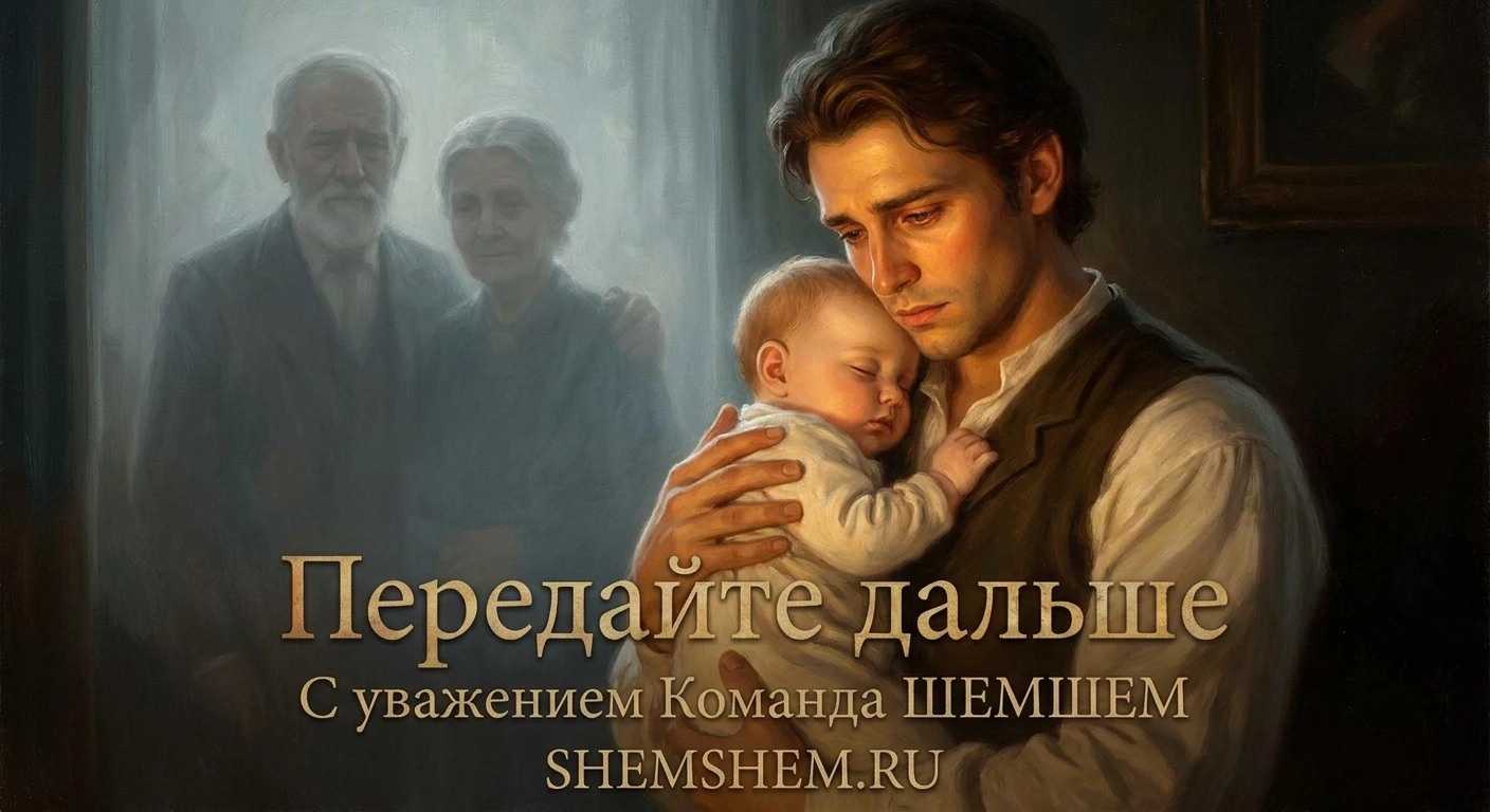 Юноша с младенцем на руках осознает ценность родительской любви