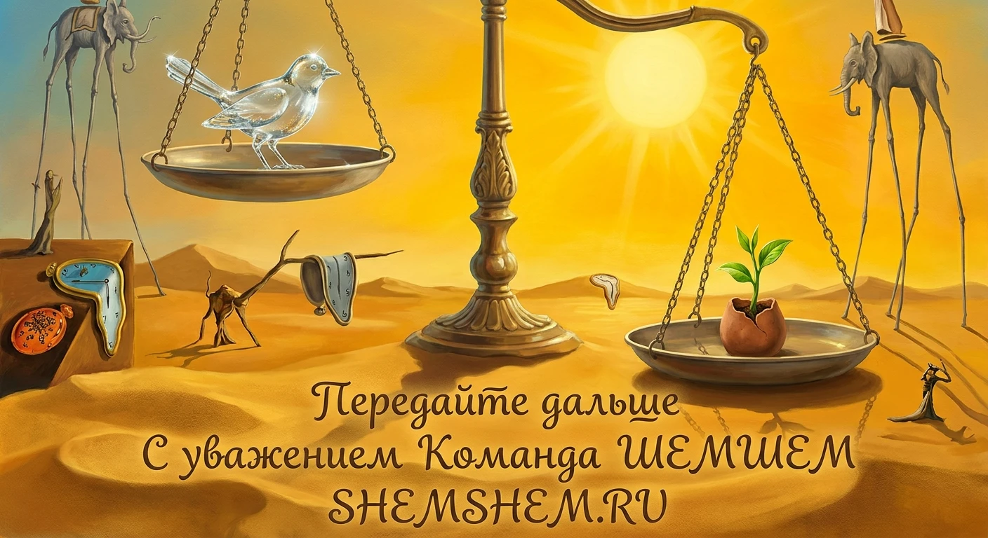 Сюрреализм: маленькое глиняное зерно перевешивает хрупкую стеклянную птицу на весах