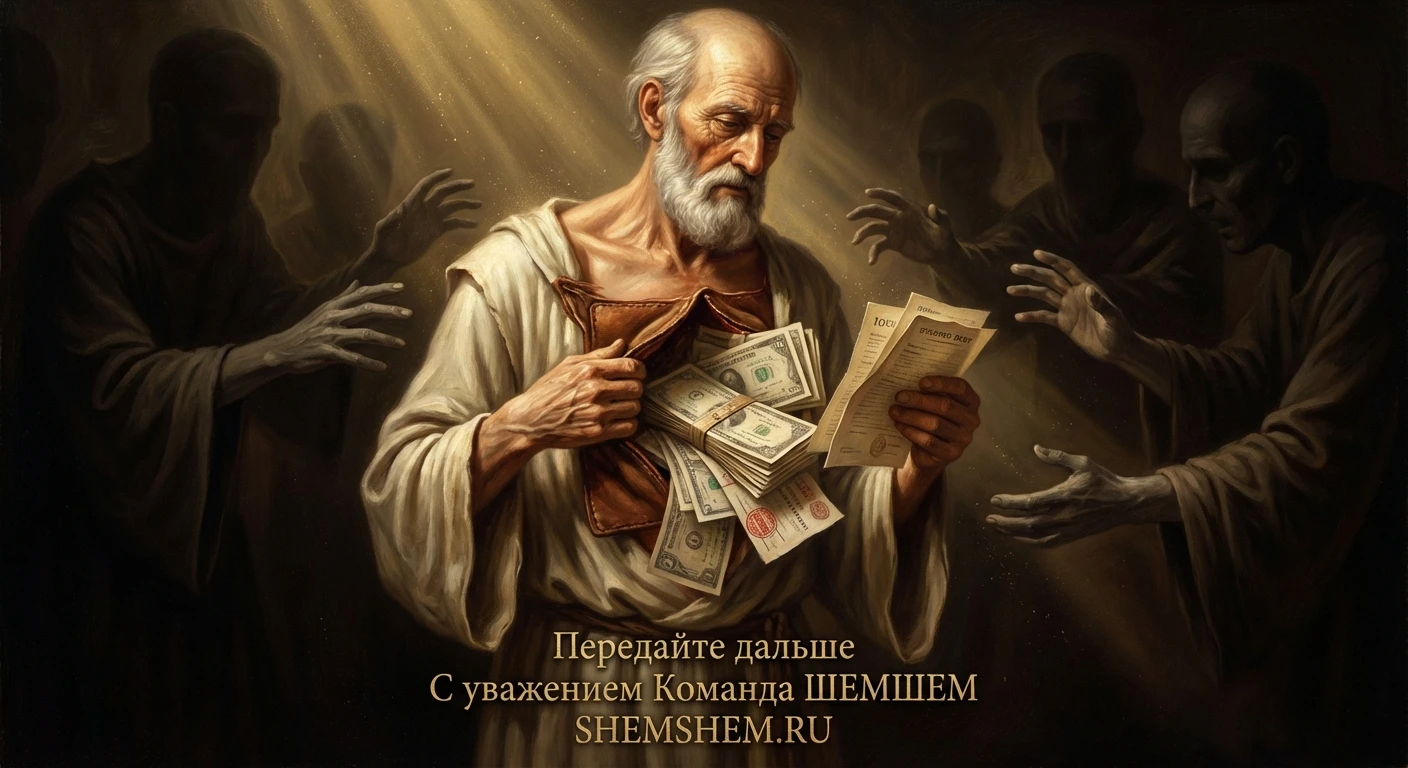 Сердце-кошелек с долговыми чеками вместо любви