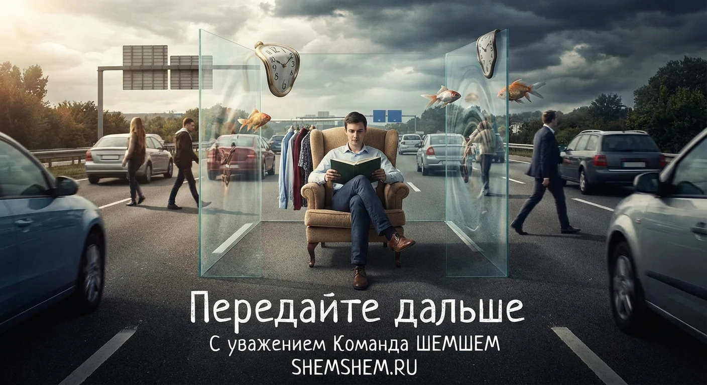 Человек в кресле посреди толпы, символизирующий важность установления личных границ в хаосе жизни