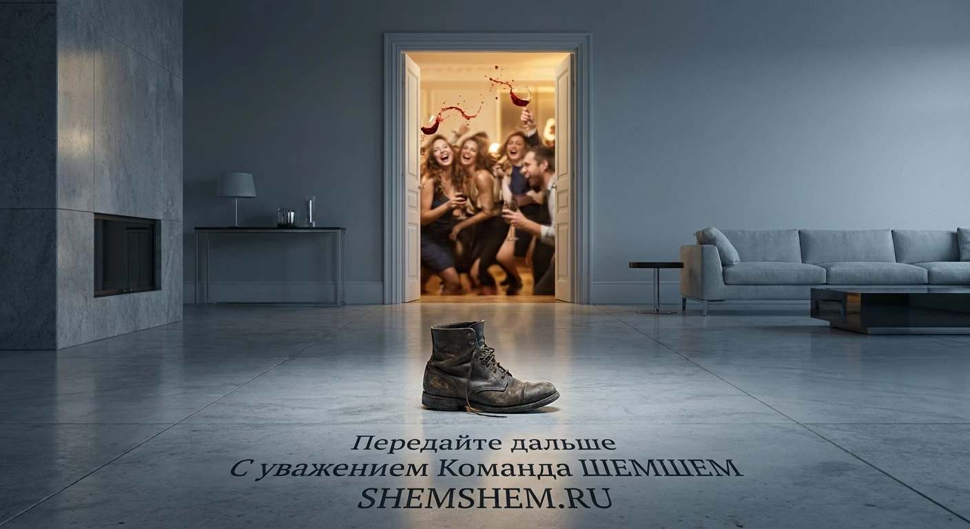 Контраст между старыми вещами скупого человека и богатым пиром его наследников