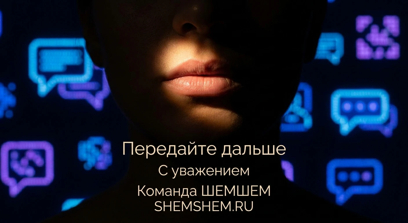 Минималистичный портрет человека, сохраняющего спокойное молчание на фоне цифрового шума