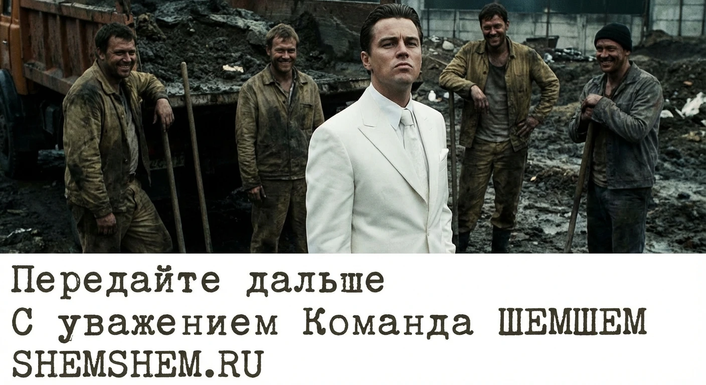 Человек в белом костюме на фоне грязной работы — символ бесполезного обличения и высокомерия
