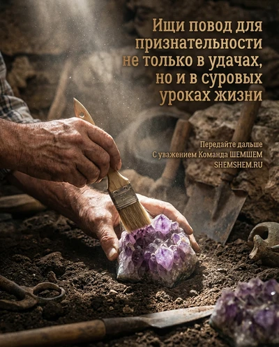 Кисть очищает кристалл в руках