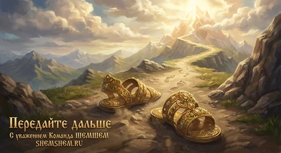 Золотая обувь на каменистой тропе