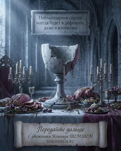 Пустая чаша на богатом столе