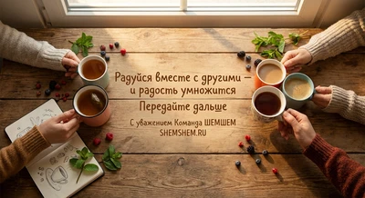 Руки с кружками над столом