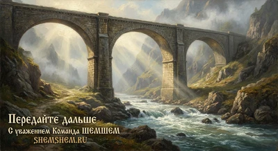 Каменный мост над рекой в тумане