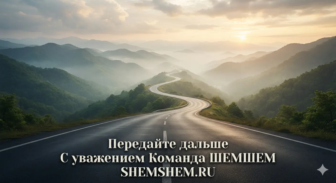 Широкая пустая дорога, извивающаяся среди зеленых холмов и тумана к рассвету