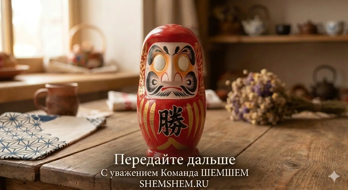 Картинка японской куклы Дарума