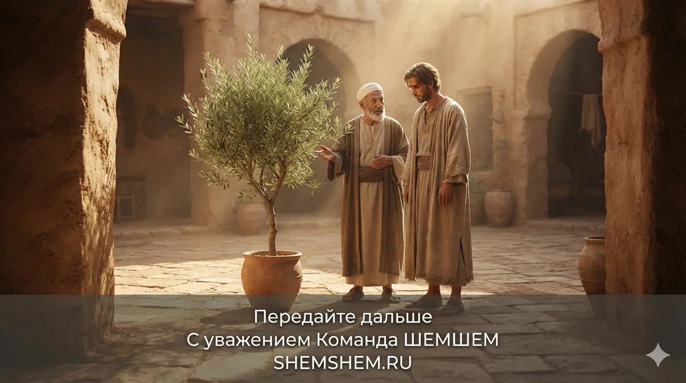Мудрый старец и молодой купец у оливкового дерева, притча о благодарности