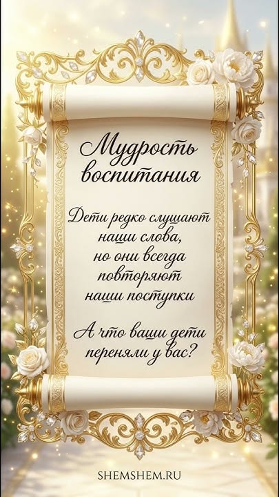 Дети не слушают, они смотрят!